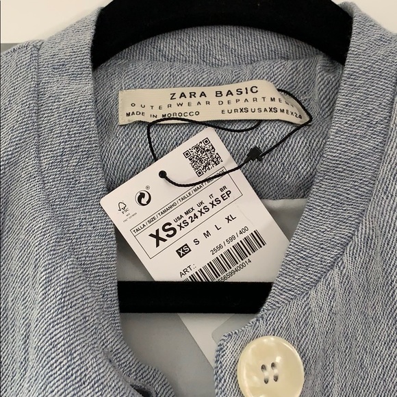 Zara Denim Outerwear Basic Lightweight Coat - Picture 3 of 5